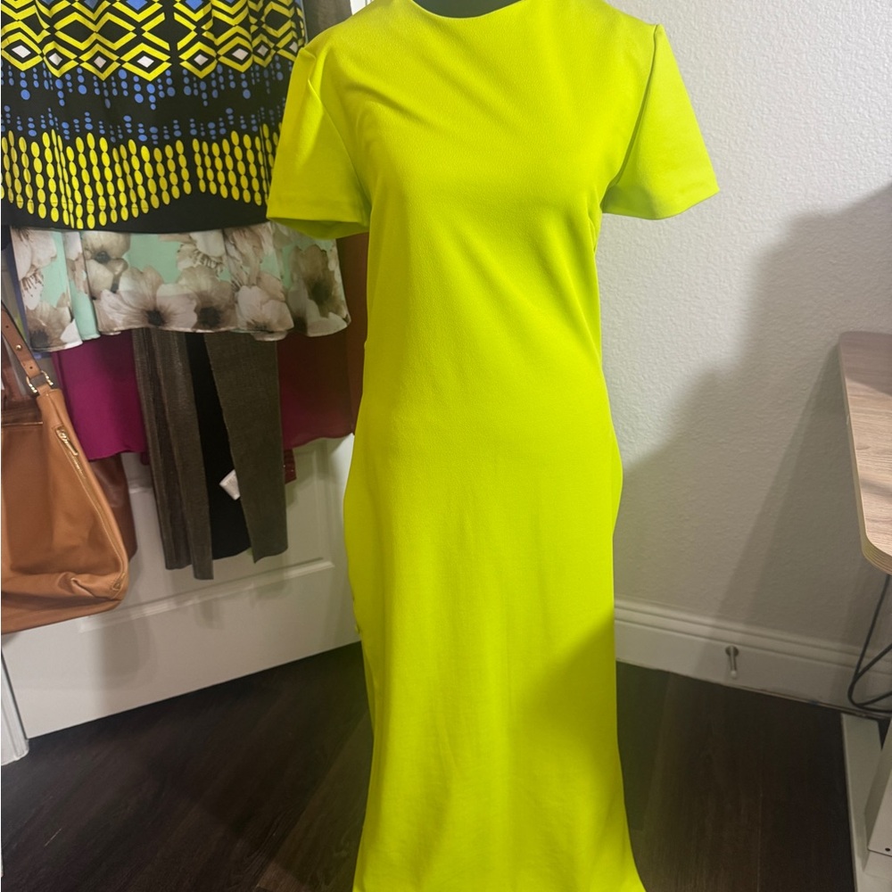 Zara Bright Yellow Long Sleeve Dress